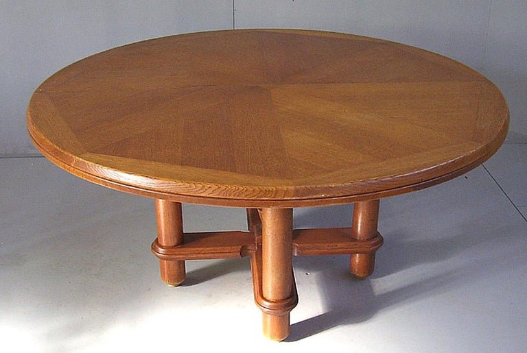 Guillerme Et Chambron , Grande Table (145cm Diametre) Modele Victorine, Circa 1970-photo-4