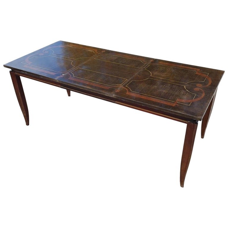 Rare Table Art Deco En Palissandre Et Marqueterie Néo Classique Circa 1940