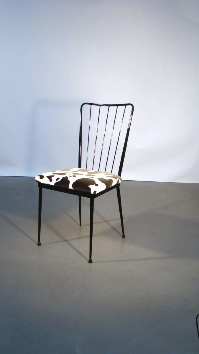 4 Chairs Circa 1960 In The Style Of Colette Gueden-photo-4