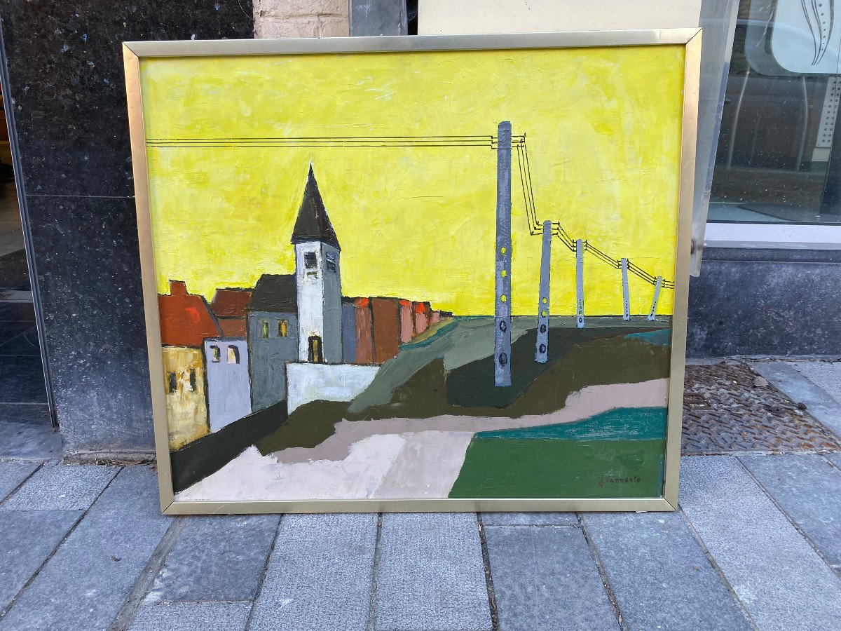 J. Vanneste, Oil On Canvas Circa 1950/1960, Signed-photo-1