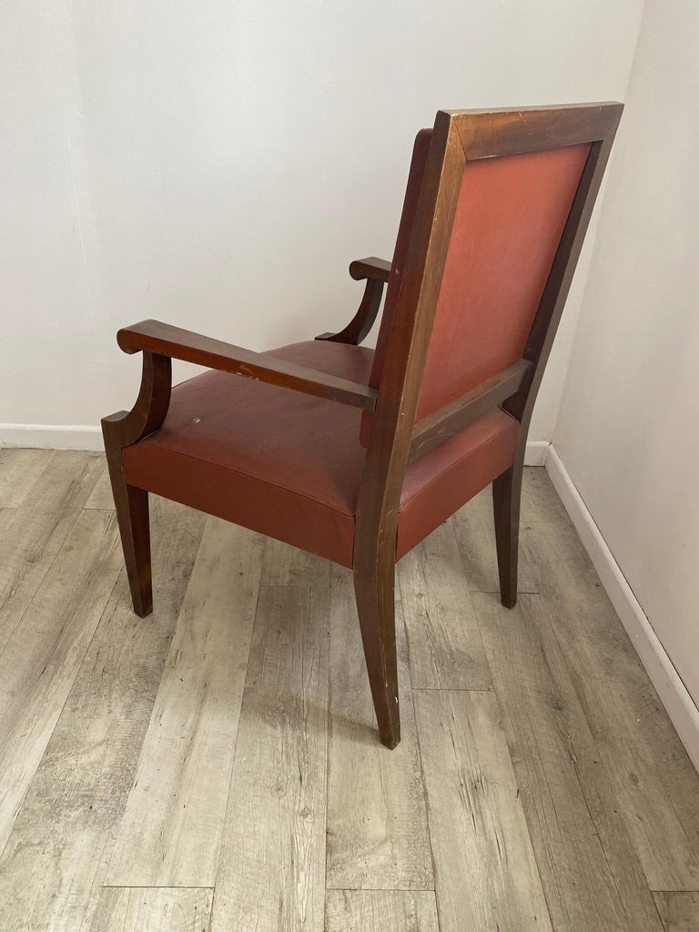 Art Deco Mahogany Office Chair In The Style Of André Arbus, Circa 1930/1940-photo-4