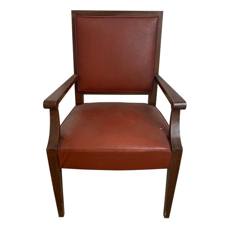 Art Deco Mahogany Office Chair In The Style Of André Arbus, Circa 1930/1940