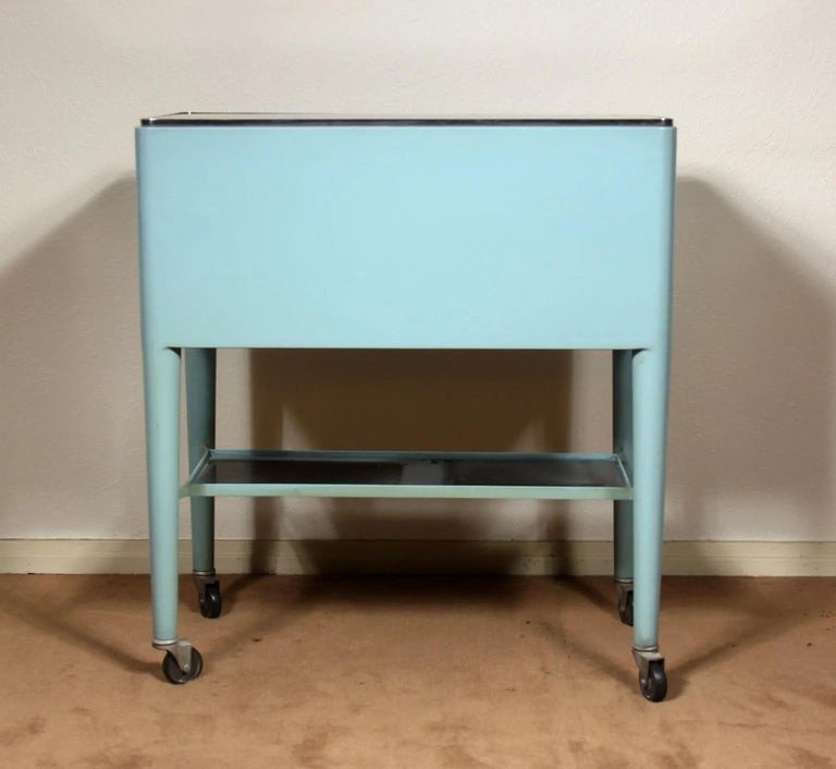 Funny Vintage Dentist Cabinet In Lacquered Metal And Opaline Circa 1960-photo-1