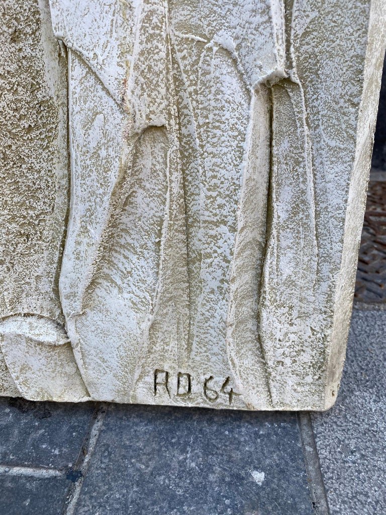 Roger Desserprit (1923-1985) Personnages ,bas-relief En Ciment, Signé , Daté 64-photo-4