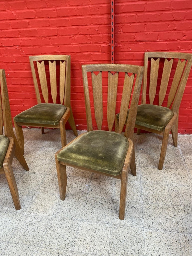 Guillerme Et Chambron, Suite Of 6 Chairs Edition Your House Circa 1970-photo-2