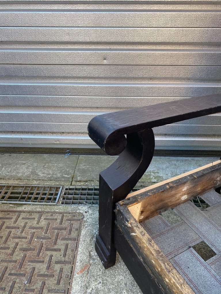 Pair Of Neo Classic Armchairs In Blackened Oak, Circa 1940/1950, To Restore-photo-1