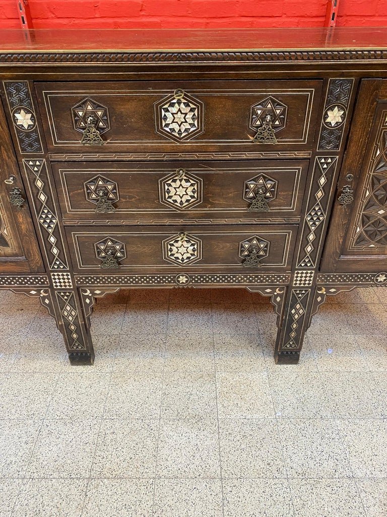 Grand Buffet d'Art Oriental , Provenant De l'Ancien Palace St Georges à Alger, Circa 1880-photo-4