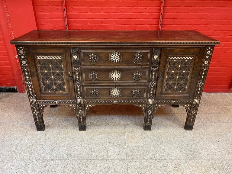 Grand Buffet d'Art Oriental , Provenant De l'Ancien Palace St Georges à Alger, Circa 1880-photo-1