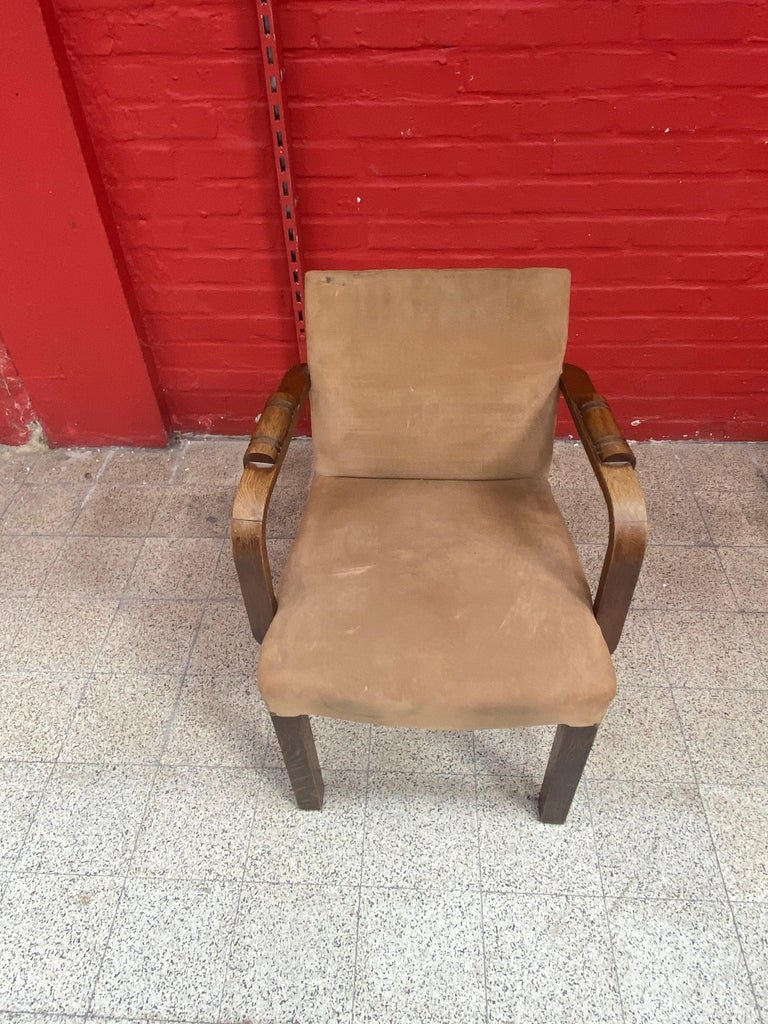 Charles Dudouyt (1885-1946) Paire De  Fauteuils Bridges Art Deco Circa 1935-photo-5