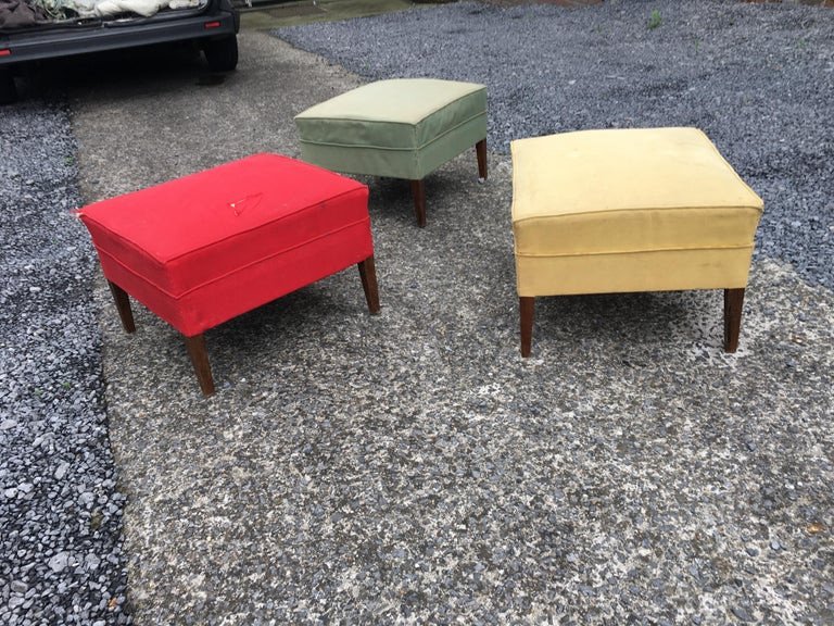 Suite Of 3 René Gabriel Style Stools, Reconstruction Period, Circa 1940/1950-photo-2