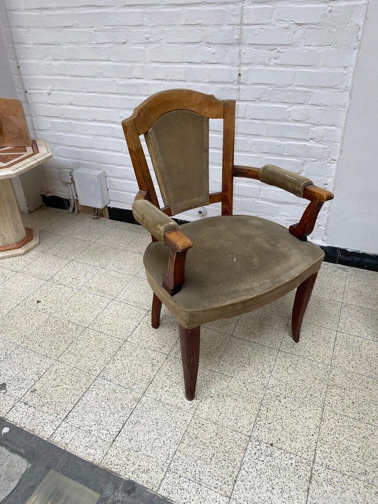 Baptistin Spade, Pair Of Art Deco Armchairs, Circa 1930/1940-photo-3