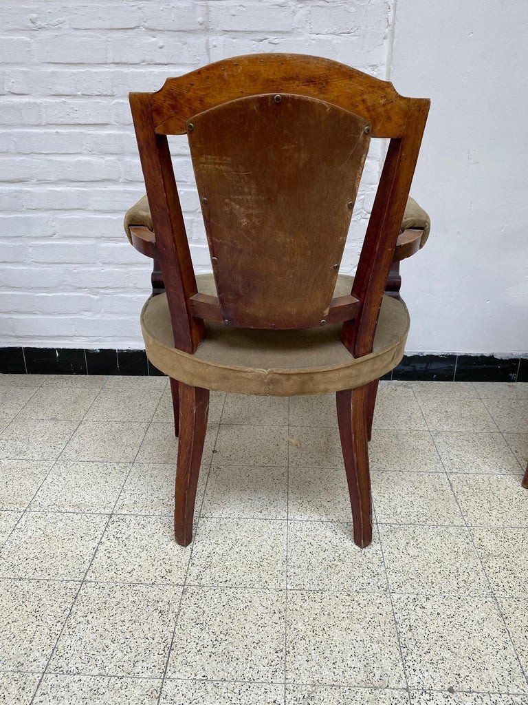 Baptistin Spade, Pair Of Art Deco Armchairs, Circa 1930/1940-photo-3