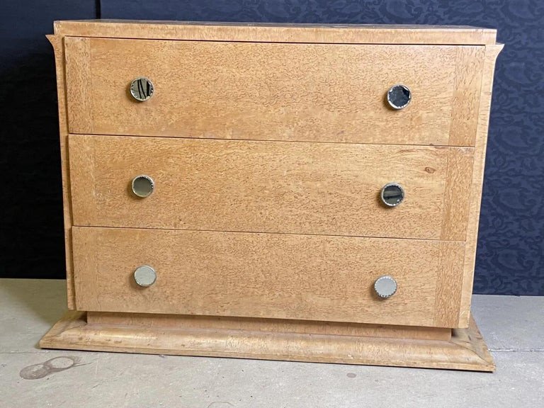 Art Deco Commode In Norwegian Birch Veneer, Circa 1930-photo-4