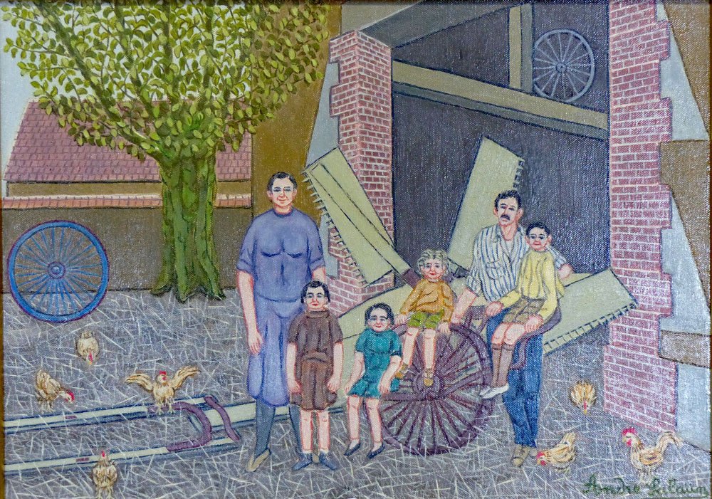  André Salaün ( 1921-2005 )  Famille Salaün  Huile Sur Toile Circa 1970