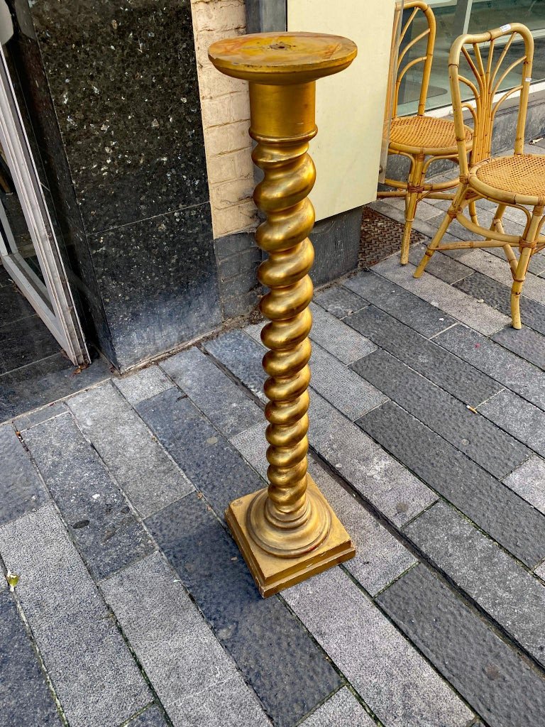 Colonne En Bois Doré, Style Napoléon III, Circa 1930-photo-2