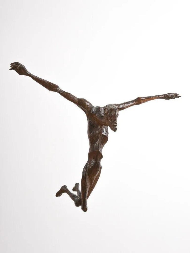 Vincent Gonzalez (1928-2019) Crucifixion., Chêne Sculpté Circa 1950/1960-photo-3