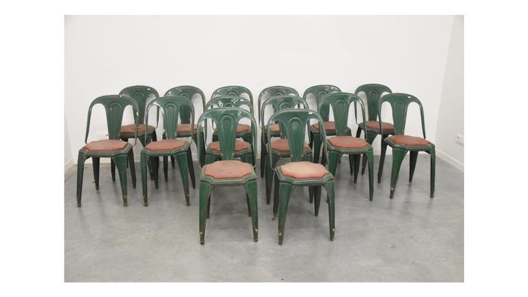 Important Suite Of 14 Industrial Chairs Brand Fibrocit Circa 1930/1950-photo-2