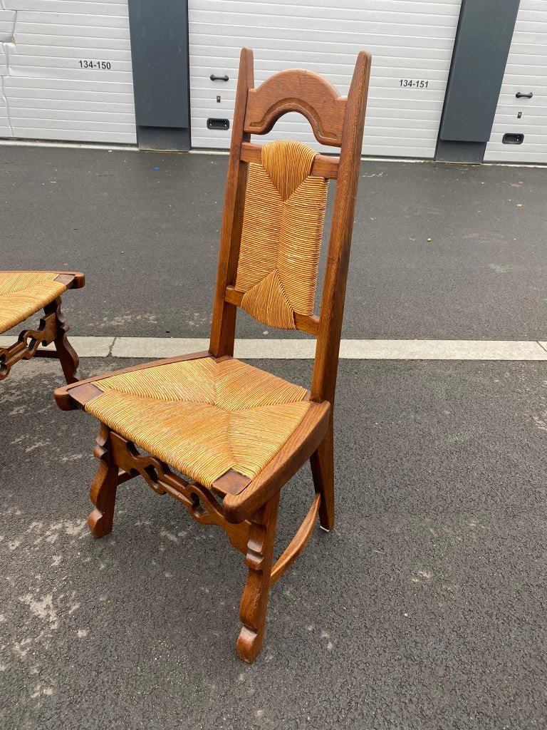 6 Neo Rustic Chairs Circa 1950/1960-photo-3