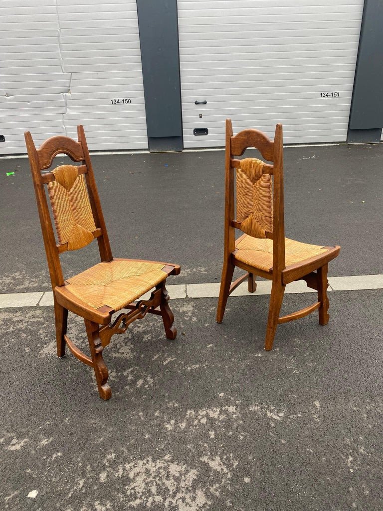 6 Neo Rustic Chairs Circa 1950/1960-photo-7