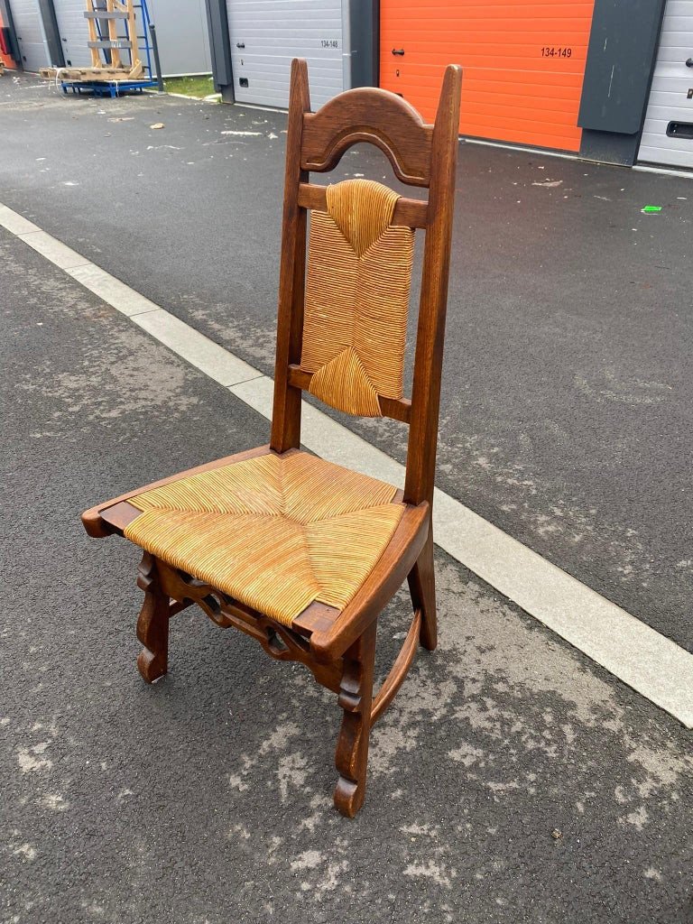 6 Neo Rustic Chairs Circa 1950/1960-photo-8