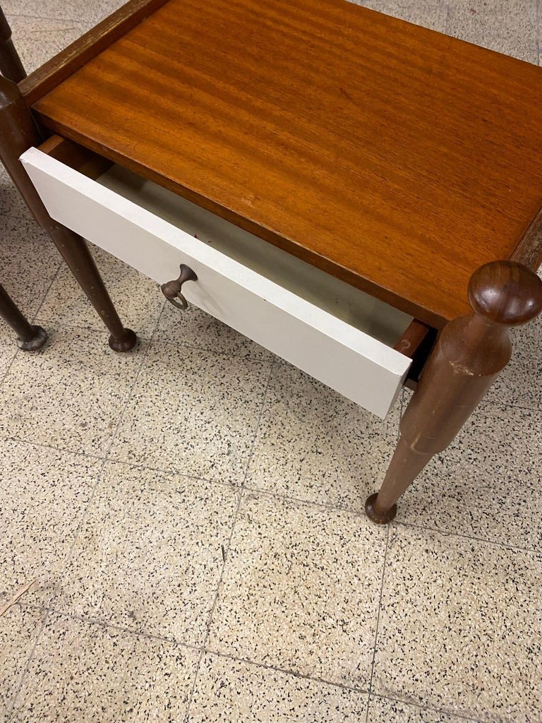 Pair Of Teak And Lacquered Wood Bedside Tables Circa 1960-photo-7