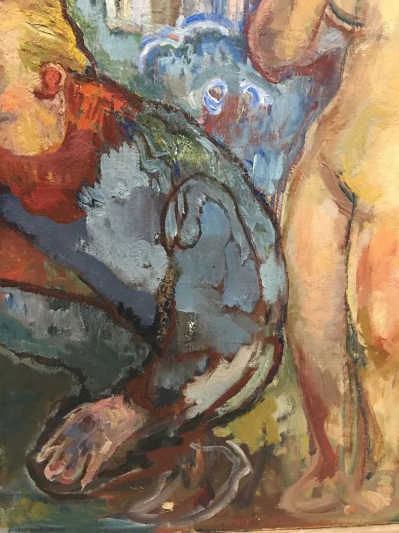Henri Saada (1906-1976) "the Artist's Dream" Large Oil On Canvas, Signed-photo-3