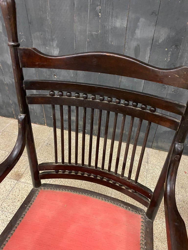 Original Fauteuil En Chêne Circa 1900-photo-4