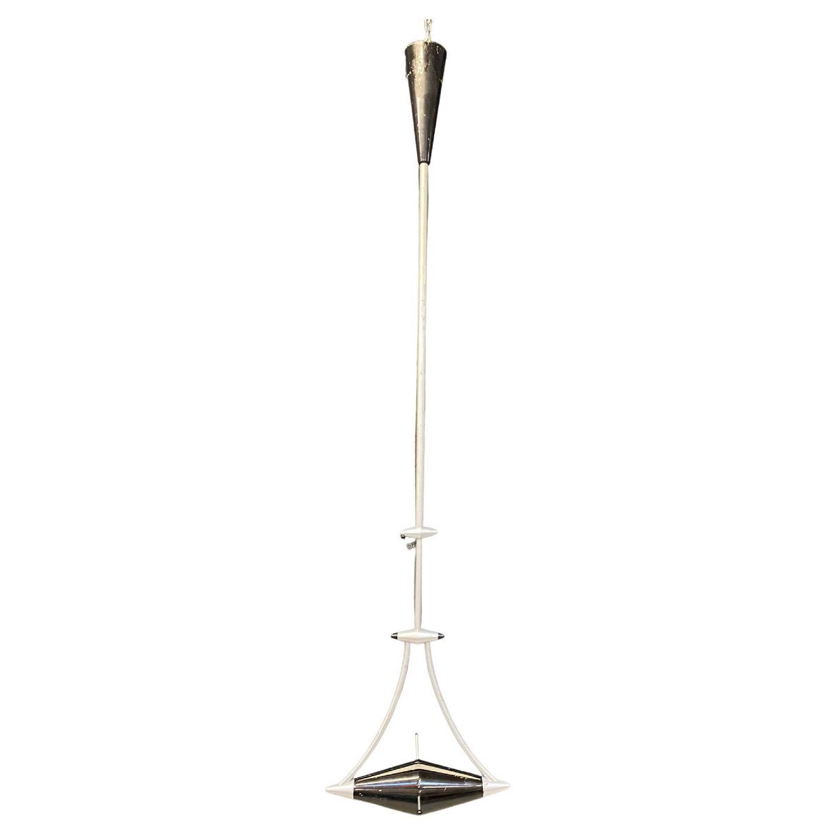 Frans Schrofer, Very Large Suspension In Aluminum And Lacquered Metal Circa 1980-photo-2