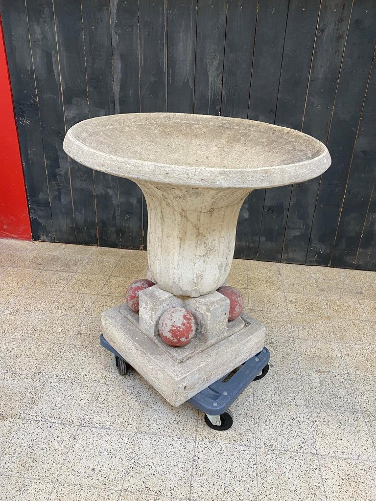 1 Large Art Deco Garden Basin In Cement Circa 1930-photo-2