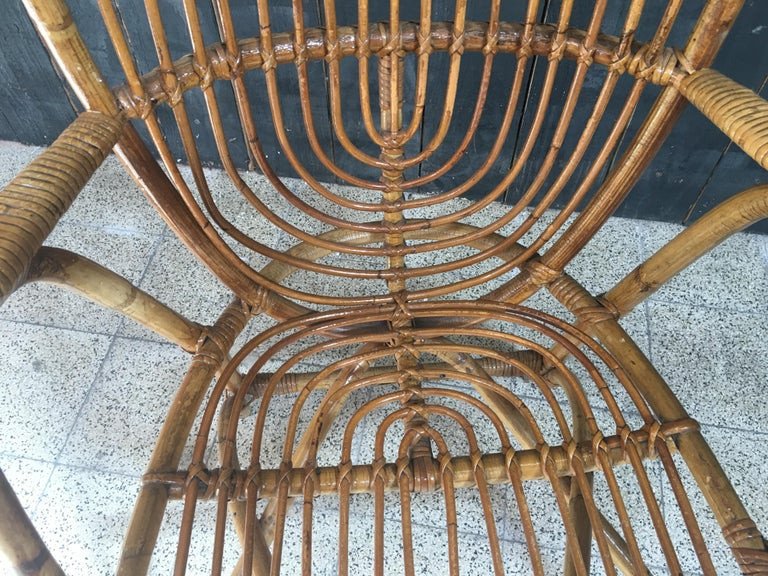 A Bamboo Seat Circa 1950/1960-photo-3