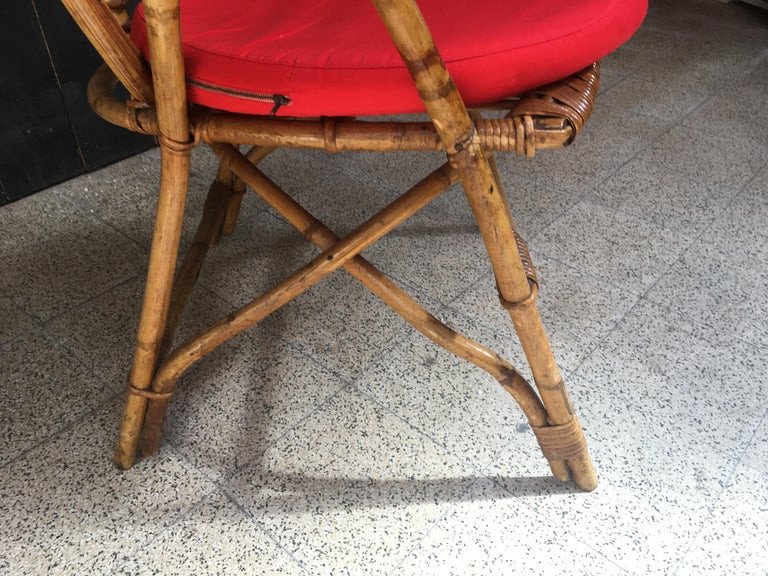 A Bamboo Seat Circa 1950/1960-photo-3