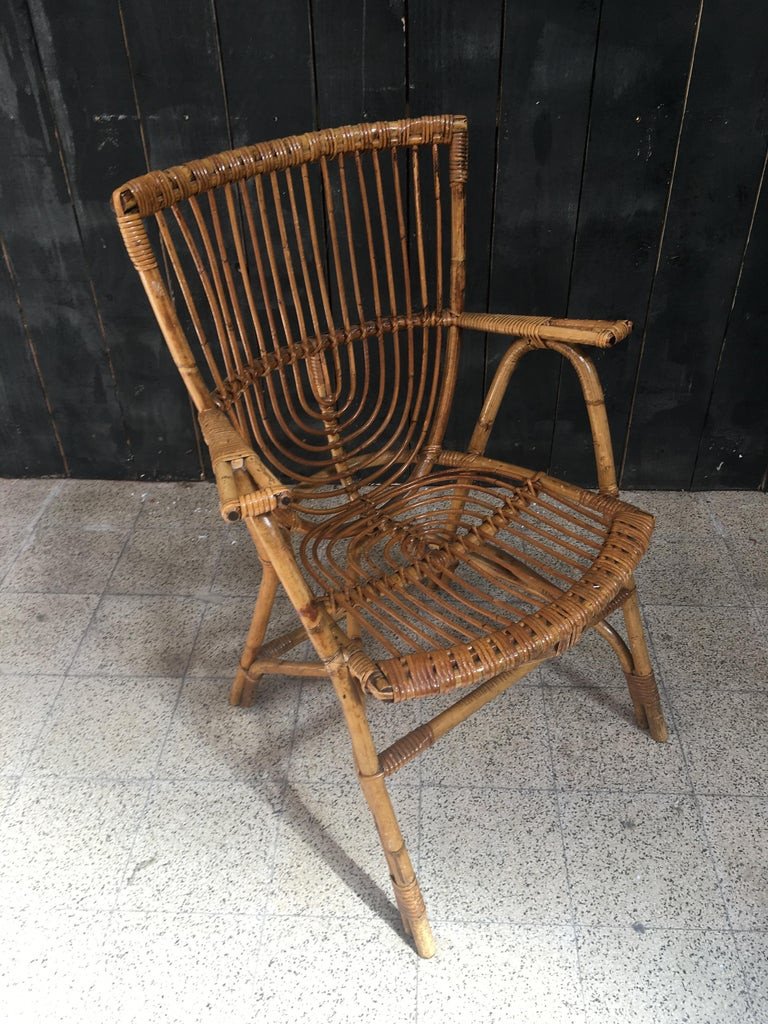 A Bamboo Seat Circa 1950/1960-photo-4