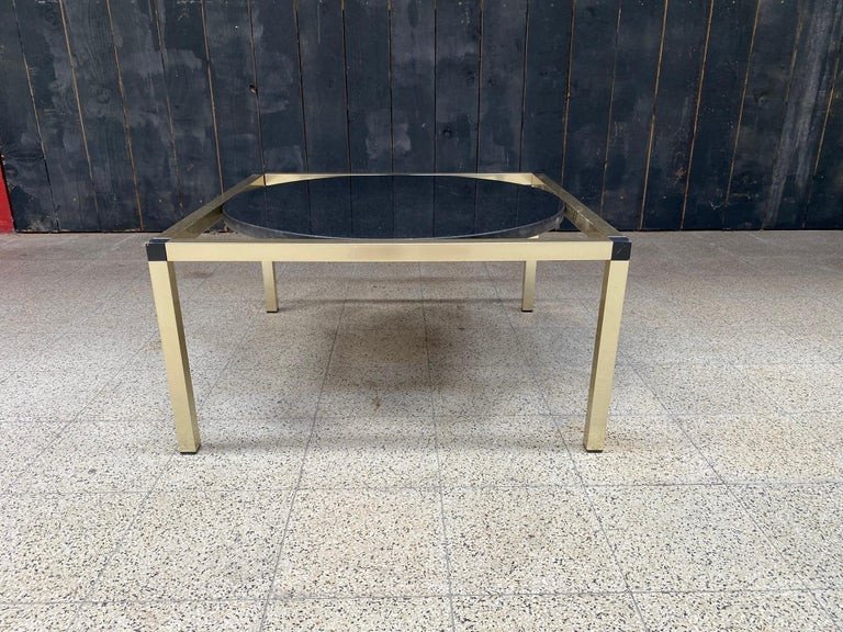 Design Coffee Table Circa 1970, Metal, Black Marble Top-photo-2