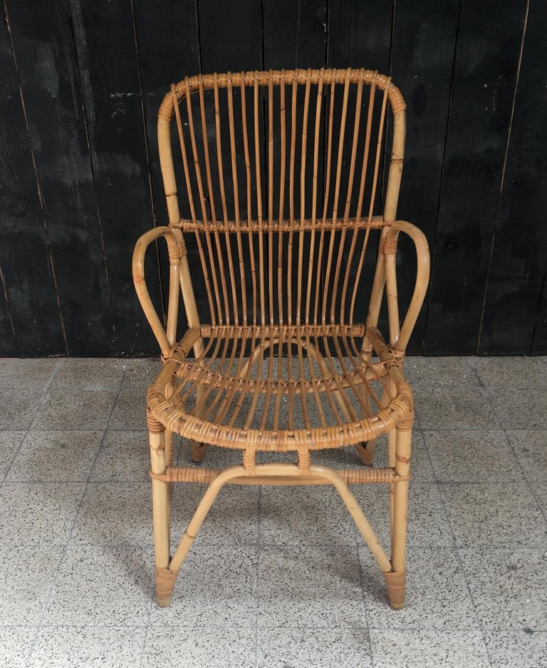 Un Fauteuil En Bambou Circa 1950/1960-photo-1