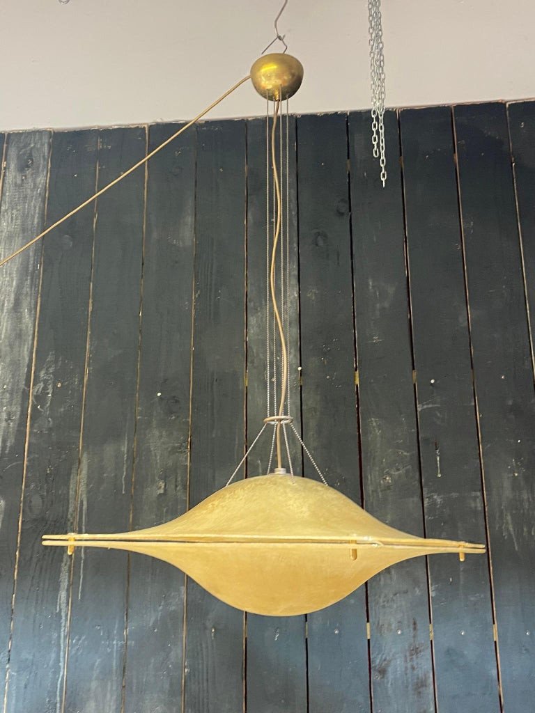 Space Age Fiberglass Chandelier Circa 1960/1970, 200 Cm Chain-photo-4