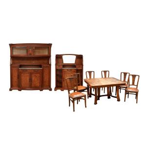 Attributed To Gauthier-poinsignon & Cie, Art Nouveau Dining Room Furniture Circa 1880