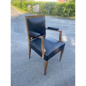 Art Deco Mahogany Armchair In The Style Of André Arbus Circa 1940