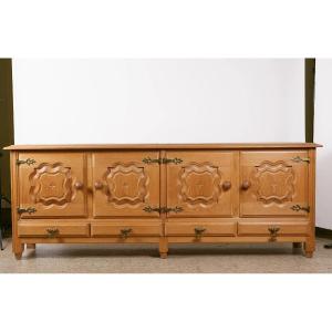 Guillerme Et Chambron, Large Oak Sideboard, Vos Maison Edition Circa 1970