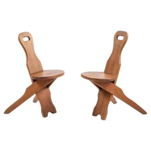 Paire De Chaises Brutalistes Circa 1950/1960