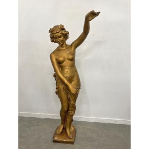 grande statue (154cm)  en platre doré époque art deco circa 1930 
