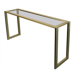 Jf Sergent Large Console 1970 Varnished Aluminum, Lightly Gilded 