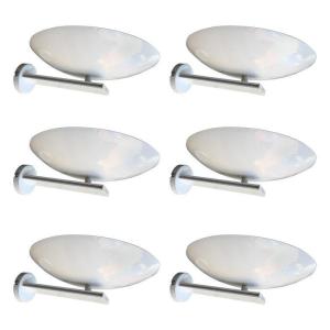 Set Of 6 Lacquered Metal Wall Lights Circa 1970/1980 Halogen Lighting 