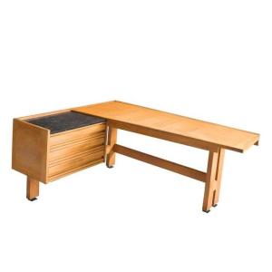 Guillerme Et Chambron, Large Oak Desk, Your Home Edition, Circa 1950/1960