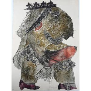 Alain BOURBONNAIS (1925-1988) : Gratte-cul. 1976. art singulier 