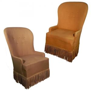 Original Small Neo-classical Toadstool Armchairs Circa 1940/1950 