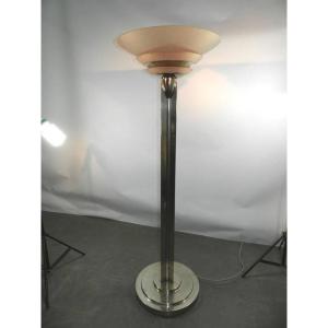 Jean Perzel ,tres rare Lampadaire Art Deco , Modele 32 , En Bronze Nickele.circa 1932