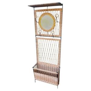 Coat Rack, Rattan And Wrought-iron Coat Rack, Circa 1950–1960
