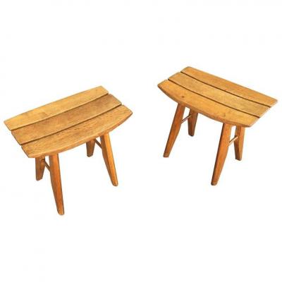 Guillerme And Chambron, Pair Of Stools Circa 1950, Your Home Edition