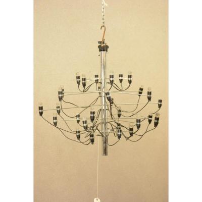 Lustre Design De Gino Sarfatti En Métal Chromé (ht.71cm, Diam.90cm)