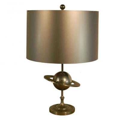 Large Lamp 1970 In Polished Metal And Metal Matte, House Style Charles Circa 1970
